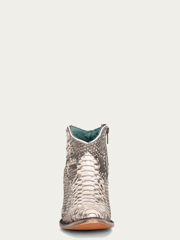 Corral Boots A4319 - WOMEN'S GENUINE FULL PYTHON J TOE BOOTIE WITH ZIPPER