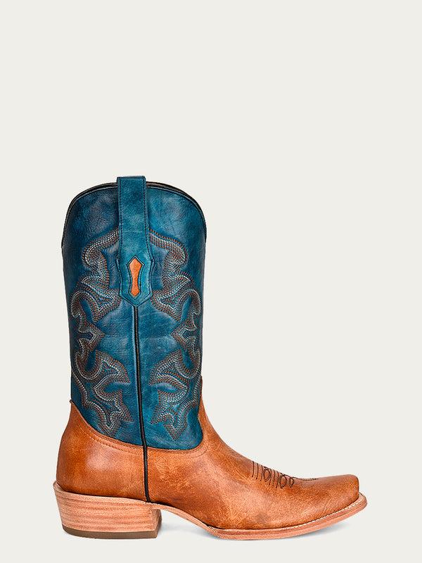 Corral Boots A4378 - MEN'S NAVY BLUE AND SAND EMBROIDERY NARROW SQUARE TOE COWBOY BOOT