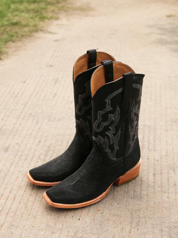 Corral Boots A4423 - MEN'S BLACK STINGRAY EMBROIDERY NARROW SQUARE TOE COWBOY BOOT