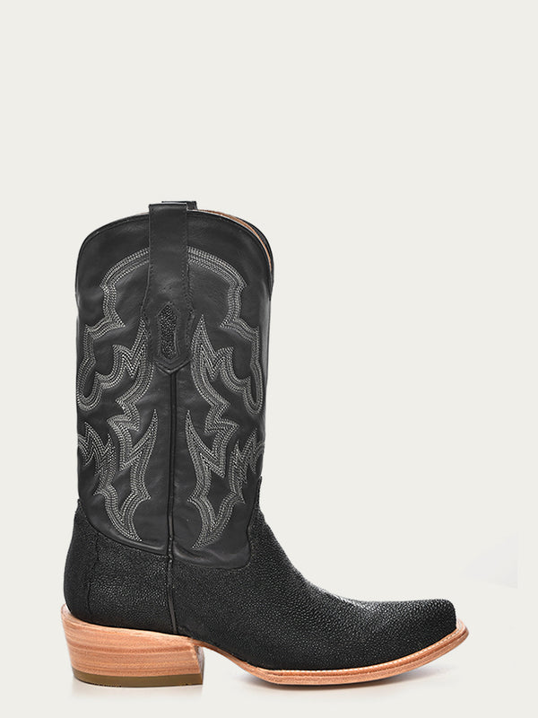 Corral Boots A4423 - MEN'S BLACK STINGRAY EMBROIDERY NARROW SQUARE TOE COWBOY BOOT