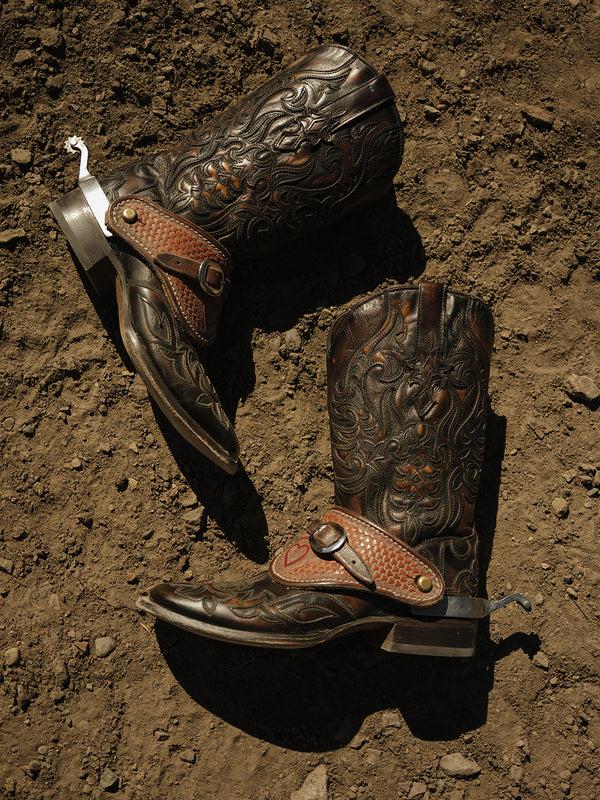 Corral Boots A4655 - MEN'S HONEY OVERLAY AND EMBROIDERY BLACK WIDE SQUARE TOE COWBOY BOOT