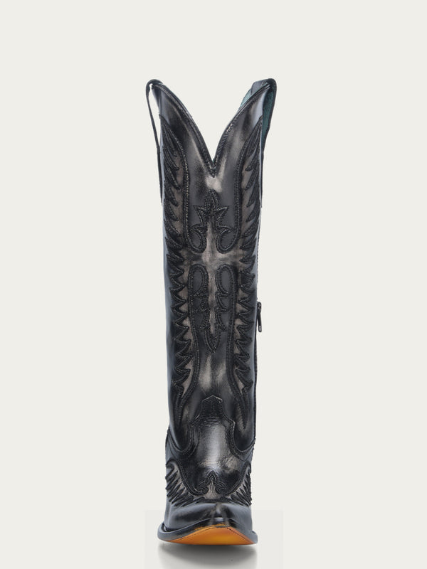 Corral Boots A4792 - WOMEN'S EMBROIDERY BLACKED BONE J TOE COWBOY BOOT