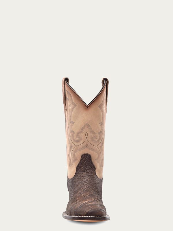 Corral Boots B5003 - MEN'S CAPPUCCINO-SAND EMBROIDERY ALLIGATOR WIDE SQUARE-TOE COWBOY BOOT