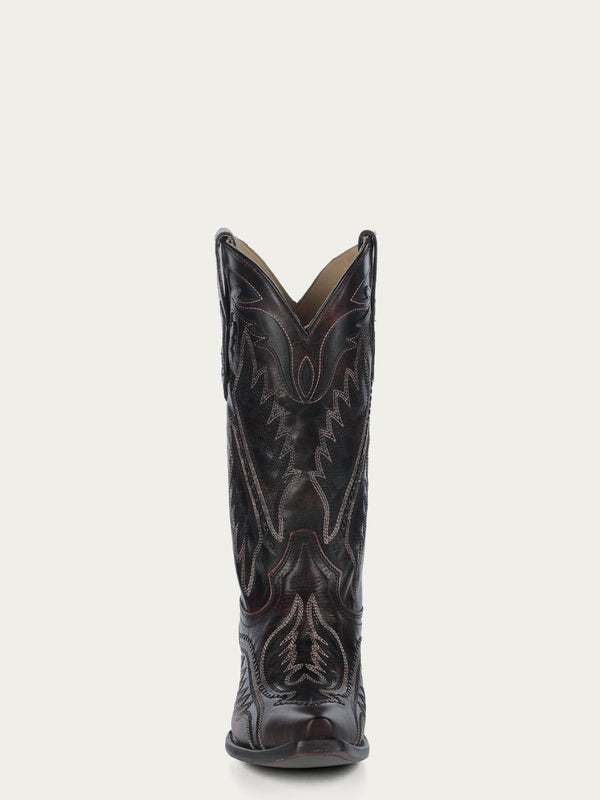 Corral Boots C4150 - MEN'S WOVEN DETAIL WITH EMBROIDERY BROWN SNIP TOE COWBOY BOOT