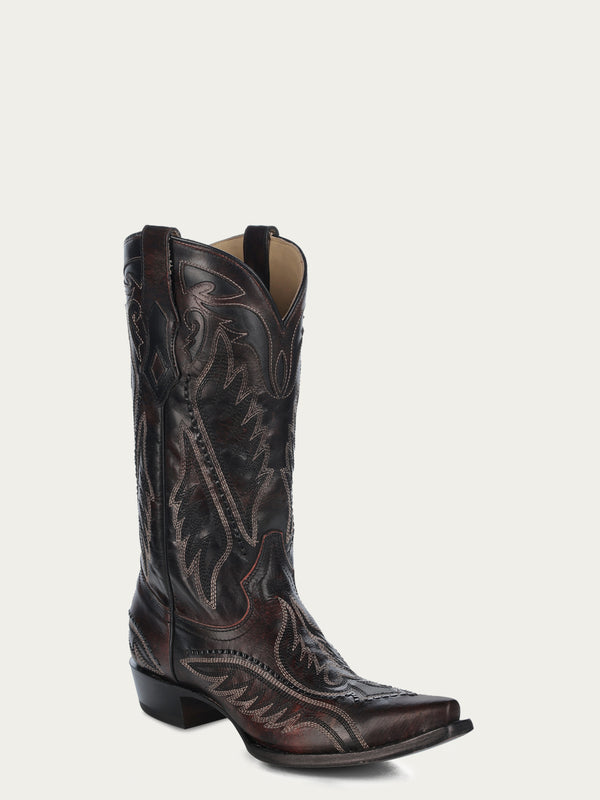 corral boots C4150 - MEN'S WOVEN DETAIL WITH EMBROIDERY BROWN SNIP TOE COWBOY BOOT