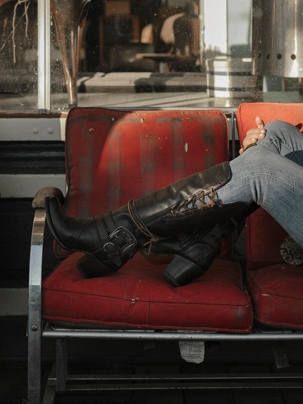 Corral Boots C4204 - WOMEN'S HARNESS AND LACE TALL TOP ROUND TOE COWBOY BOOT