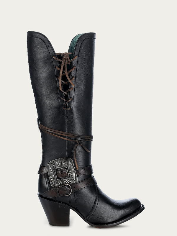 Corral Boots C4204 - WOMEN'S HARNESS AND LACE TALL TOP ROUND TOE COWBOY BOOT