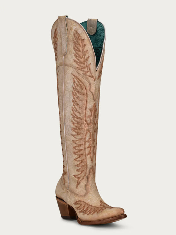 corral boots A4212 - SLEEK BONE COLORED TALL TOP