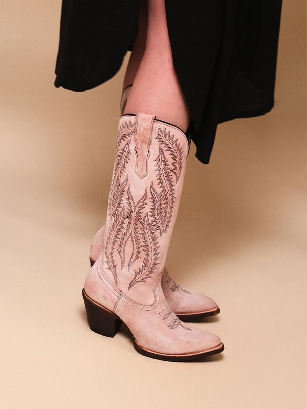 Corral Boots E1447 - WOMEN'S EMBROIDERY ROSE TALL TOP SNIP TOE COWBOY BOOT