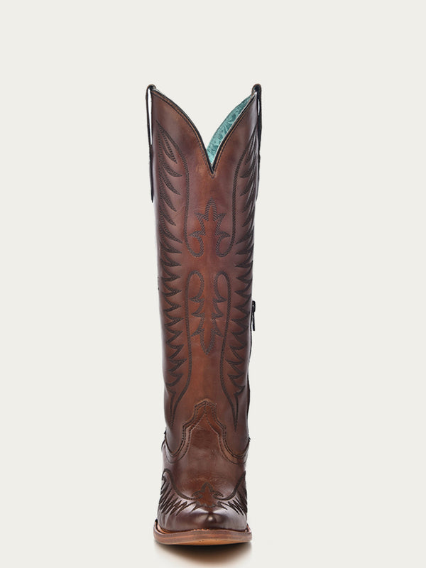 Corral Boots E1570 - WOMEN'S EMBROIDERY COGNAC J TOE COWBOY BOOT