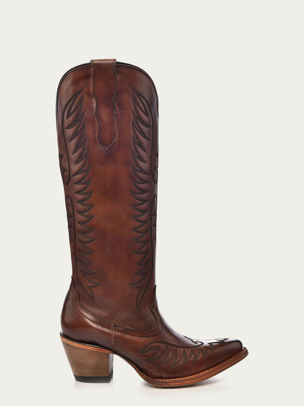 Corral Boots E1570 - WOMEN'S EMBROIDERY COGNAC J TOE COWBOY BOOT