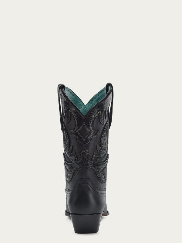 Corral Boots F1382 - WOMEN'S EMBORIDERY AND OVERLAY BLACK SNIP TOE COWBOY BOOT