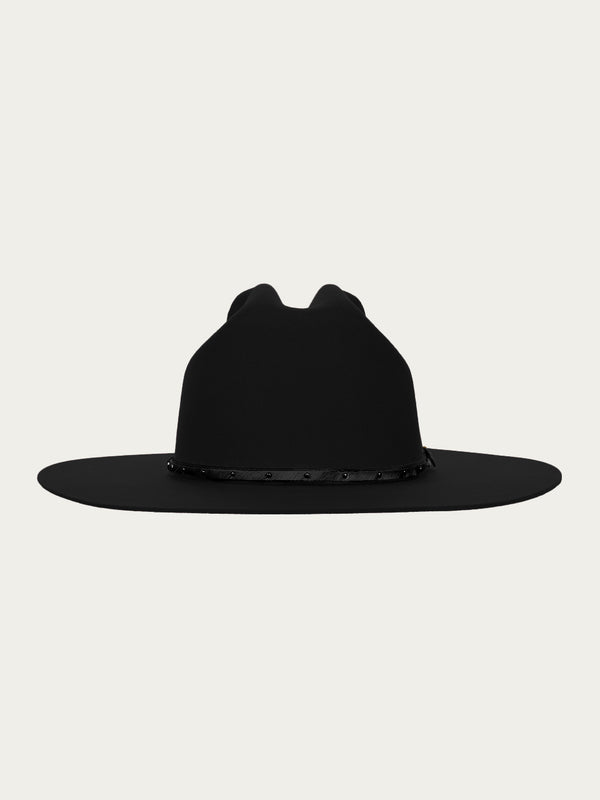 Corral Boots H0008 - BLACK COWGIRL HAT WITH HATBAND AND BLACK FEATHER