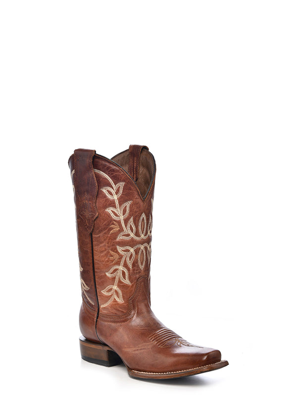corral boots L2000 - WOMEN'S EMBROIDERY COGNAC SQUARE TOE COWBOY BOOT corral boots L2000 - WOMEN'S EMBROIDERY COGNAC SQUARE TOE COWBOY BOOT
