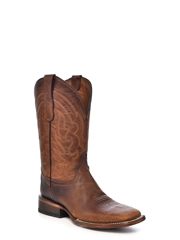 corral boots L5733 - MEN'S EMABROIDERY BROWN WIDE SQUARE TOE COWBOY BOOT