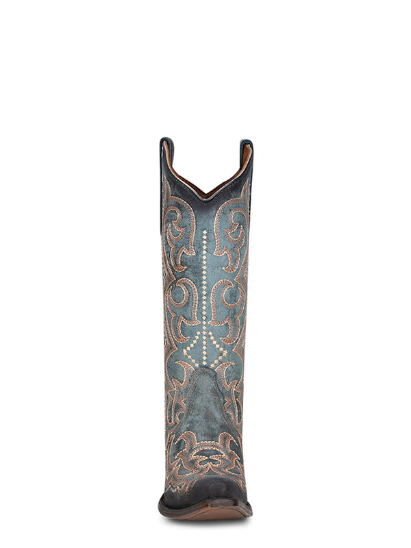 Corral Boots L5869 - WOMEN'S EMBROIDERY AND TRIAD BLUE JEAN SNIP TOE COWBOY BOOT