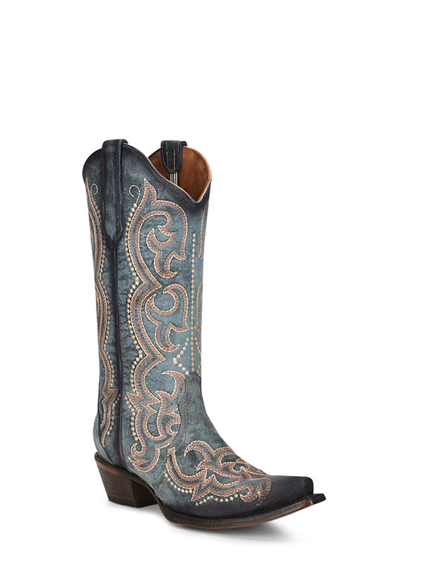 corral boots L5869 - WOMEN'S EMBROIDERY AND TRIAD BLUE JEAN SNIP TOE COWBOY BOOT