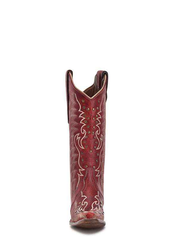 Corral Boots L6117 - WOMEN'S EMBROIDERY AND STUDS RED SNIP TOE COWBOY BOOT