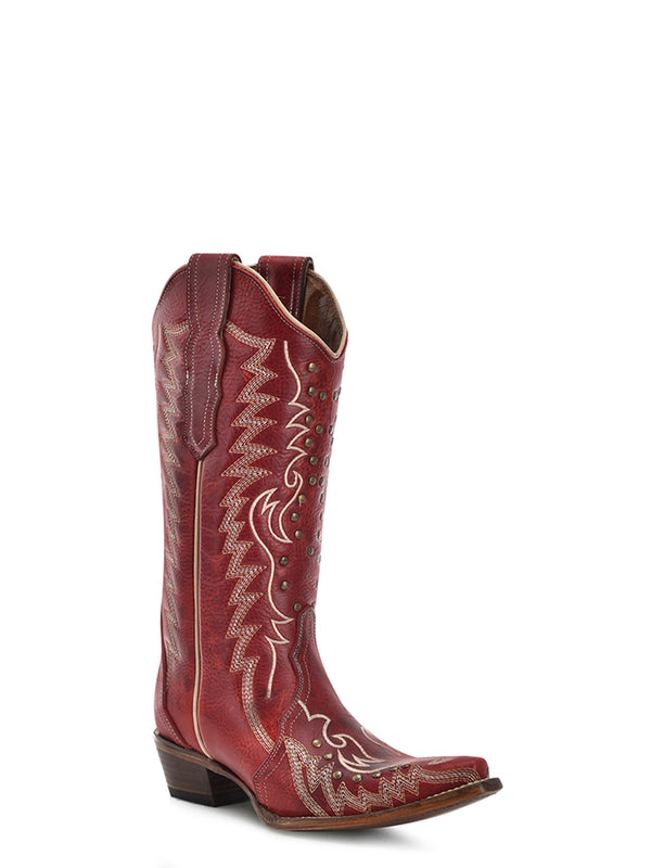 corral boots L6117 - WOMEN'S EMBROIDERY AND STUDS RED SNIP TOE COWBOY BOOT corral boots L6117 - WOMEN'S EMBROIDERY AND STUDS RED SNIP TOE COWBOY BOOT
