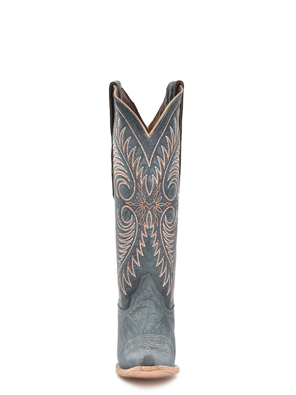 Corral Boots L6120 - WOMEN'S EMBROIDERY DSITRESSED BLUE SNIP TOE COWBOY BOOT