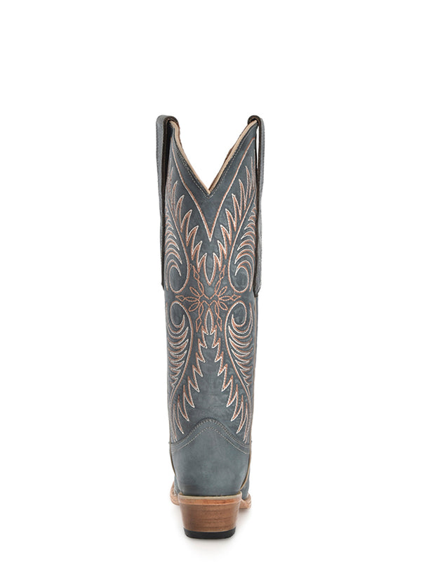 Corral Boots L6120 - WOMEN'S EMBROIDERY DSITRESSED BLUE SNIP TOE COWBOY BOOT