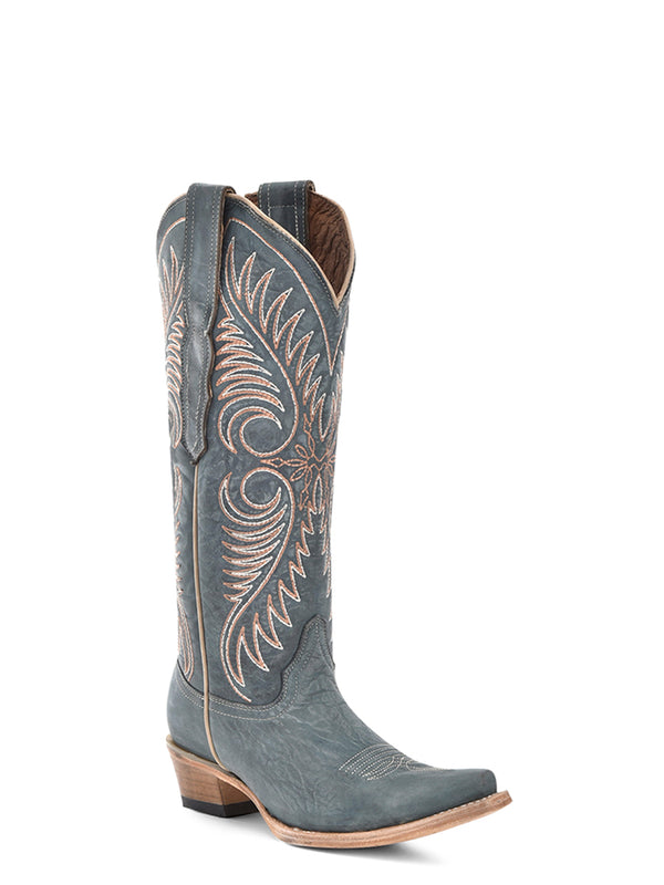 corral boots L6120 - WOMEN'S EMBROIDERY DSITRESSED BLUE SNIP TOE COWBOY BOOT
