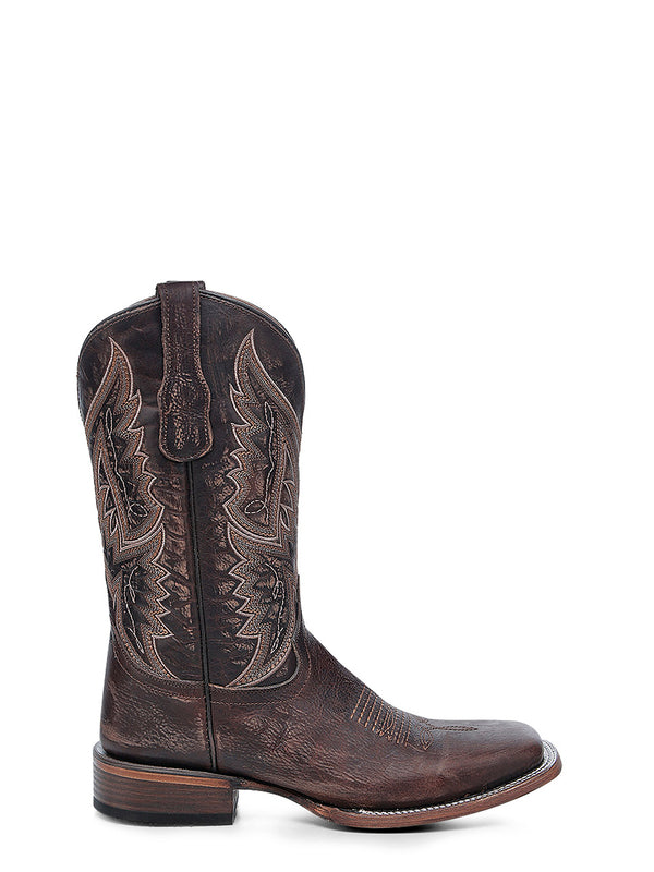 Corral Boots L6296 - MEN'S EMBROIDERY CHOCOLATE WIDE SQUARE TOE CIRCLE G COWBOY BOOT