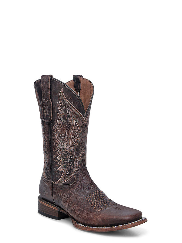 corral boots L6296 - MEN'S EMBROIDERY CHOCOLATE WIDE SQUARE TOE CIRCLE G COWBOY BOOT