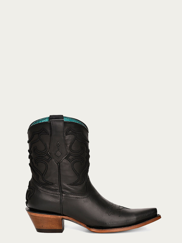 Corral Boots Z5111 - WOMEN'S EMBROIDERY BLACK SNIP TOE ANKLE BOOT
