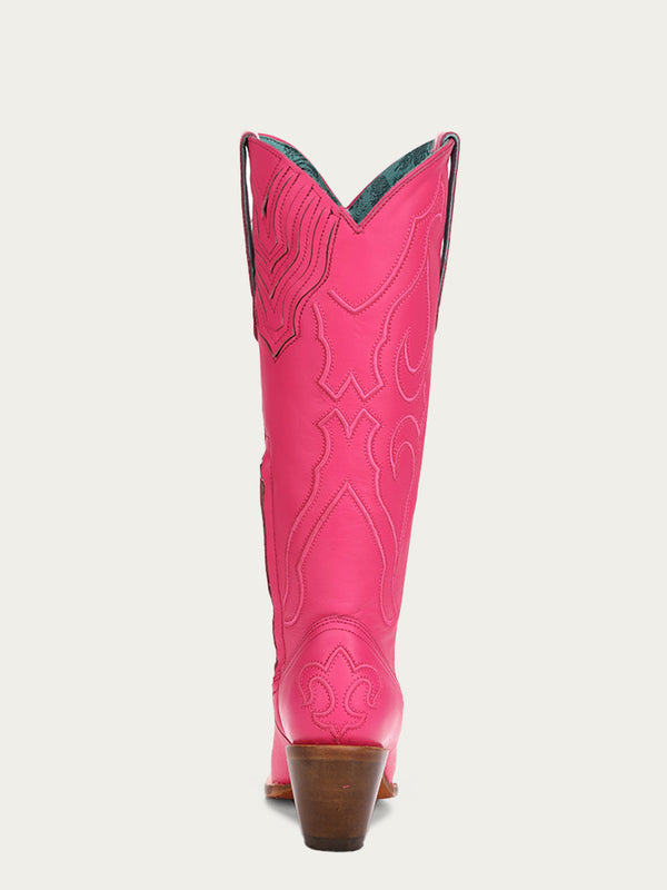 Corral Boots Z5157 - WOMEN'S EMBROIDERY FUCHSIA TALL TOP SNIP TOE COWBOY BOOT