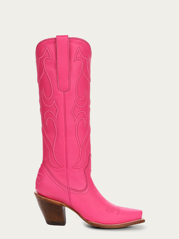 Corral Boots Z5157 - WOMEN'S EMBROIDERY FUCHSIA TALL TOP SNIP TOE COWBOY BOOT