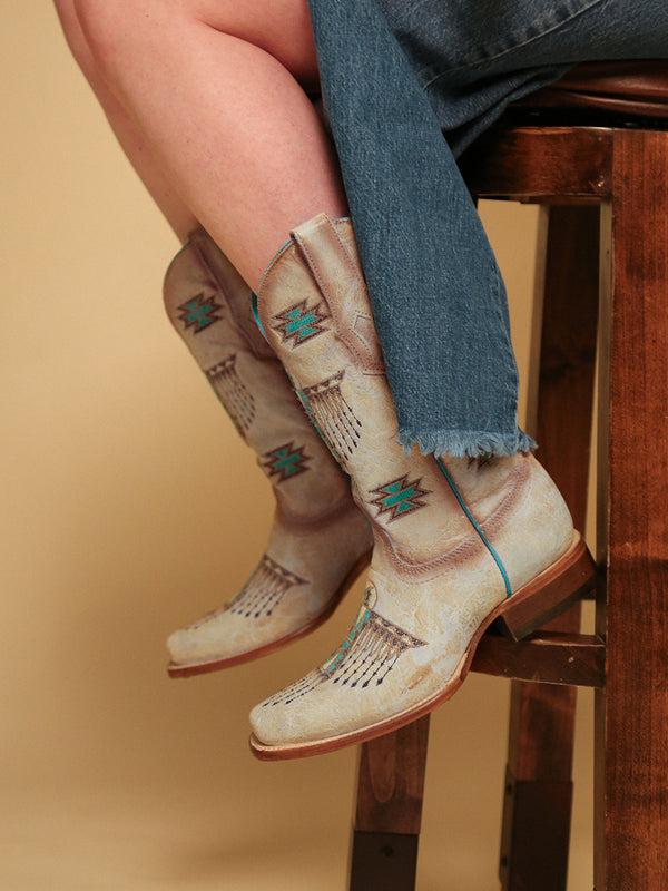 Corral Boots Z5219 - WOMEN'S WOVEN EAGLE EMBROIDERY SQUARE TOE COWBOY BOOT