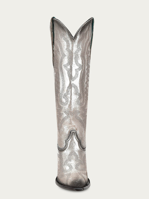 Corral Boots Z5224 - WOMEN'S EMBROIDERY METALIC SILVER TALL TOP POINTED TOE COWBOY BOOT