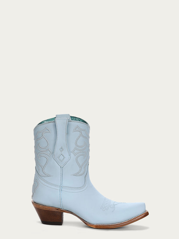 Corral Boots Z5255 - WOMEN'S EMBROIDERY BABY BLUE SNIP TOE ANKLE BOOT