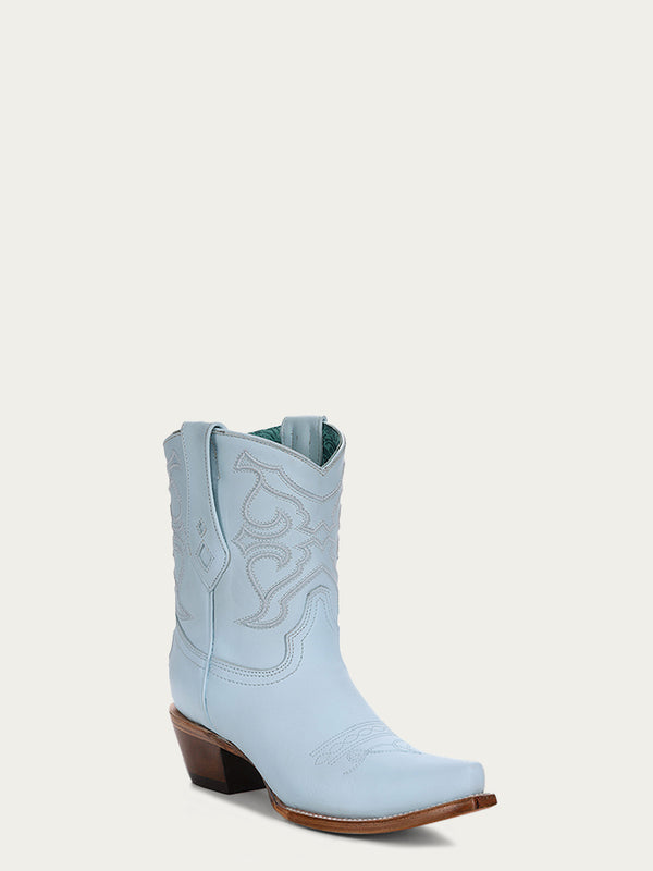 corral boots Z5255 - WOMEN'S EMBROIDERY BABY BLUE SNIP TOE ANKLE BOOT