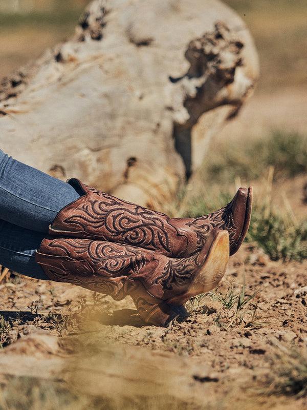 Corral Boots Z5298 - WOMEN'S EMBROIDERY BROWN SNIP TOE COWBOY BOOT