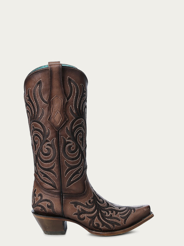 Corral Boots Z5298 - WOMEN'S EMBROIDERY BROWN SNIP TOE COWBOY BOOT