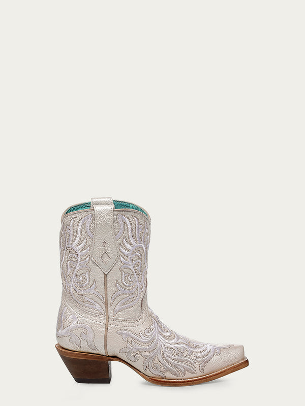 Corral Boots Z5344 - WOMEN'S EMBROIDERY BONE ANKLE SNIP TOE COWBOY BOOT