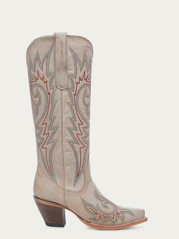Corral Boots Z5371 - WOMEN'S BLUE AND RED EMBROIDERY BONE SNIP TOE COWBOY BOOT
