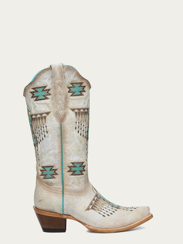 Corral Boots Z5410 - WOMEN'S WOVEN EAGLE TURQUOISE EMBROIDERY SNIP TOE COWBOY BOOT