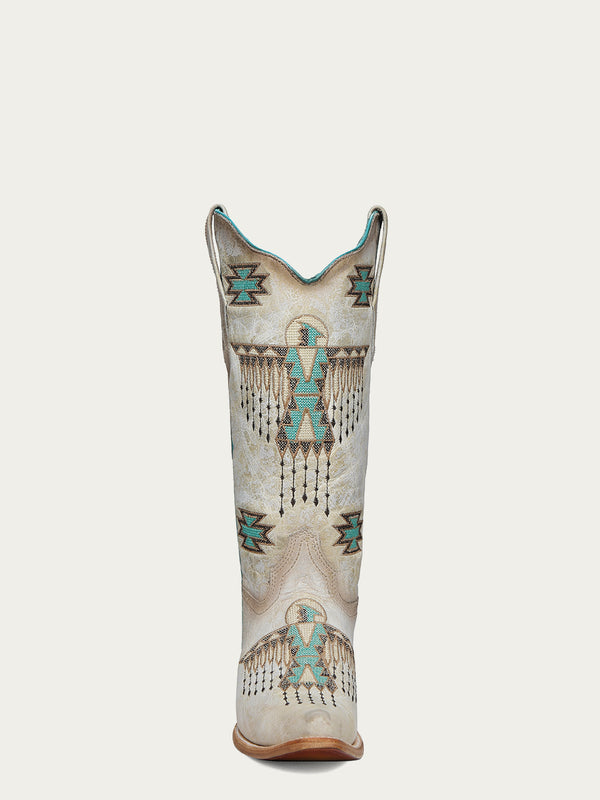 Corral Boots Z5410 - WOMEN'S WOVEN EAGLE TURQUOISE EMBROIDERY SNIP TOE COWBOY BOOT