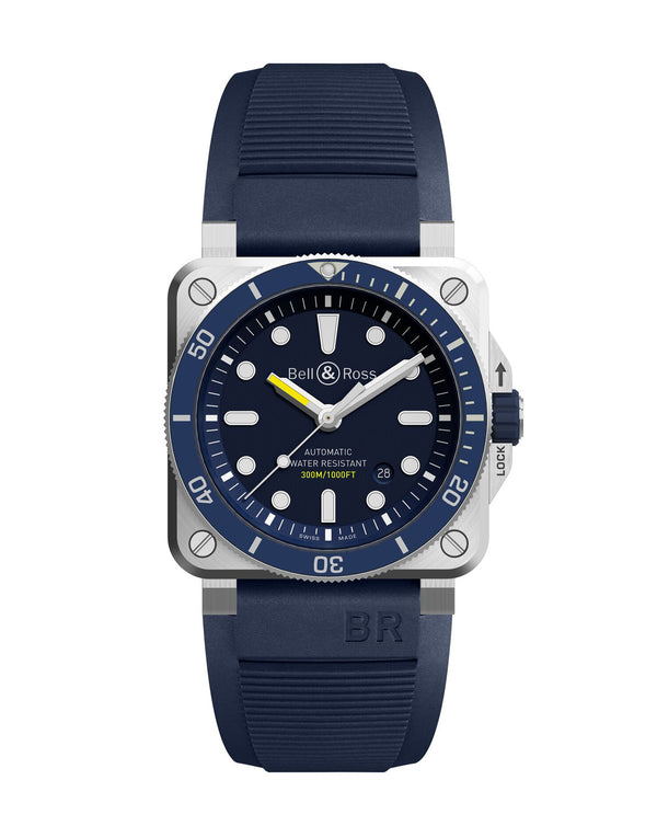 cortina Bell & Ross BR 03-92 Diver Blue 42mm Steel Case Blue Dial cortina Bell & Ross BR 03-92 Diver Blue 42mm Steel Case Blue Dial