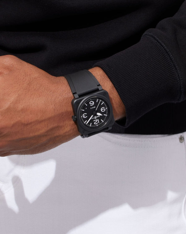 Cortina Bell & Ross BR 03 BLACK MATTE 41mm Black Ceramic Case Black Dial Black Rubber Strap