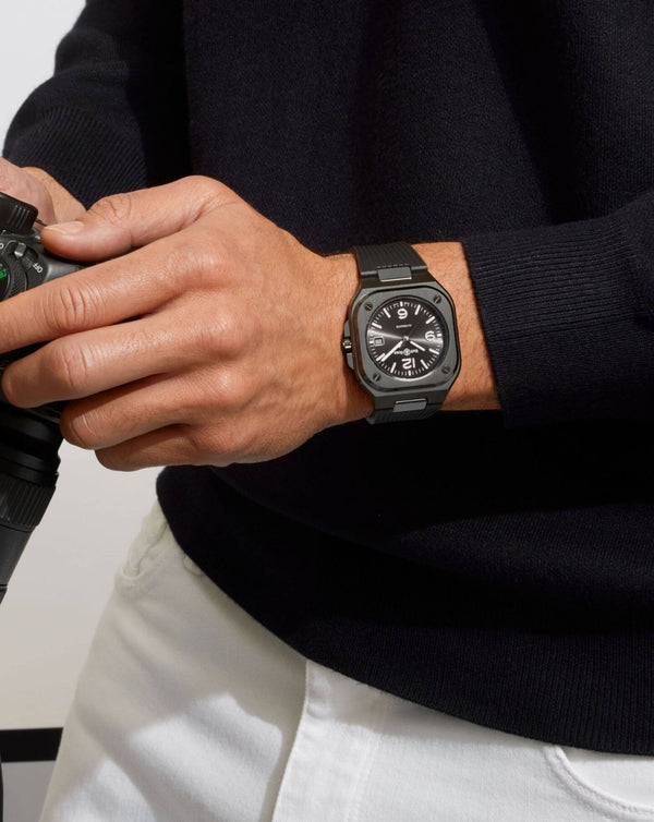 Cortina Bell & Ross BR 05 BLACK CERAMIC 41mm Black Ceramic Case Black Dial Black Rubber Strap