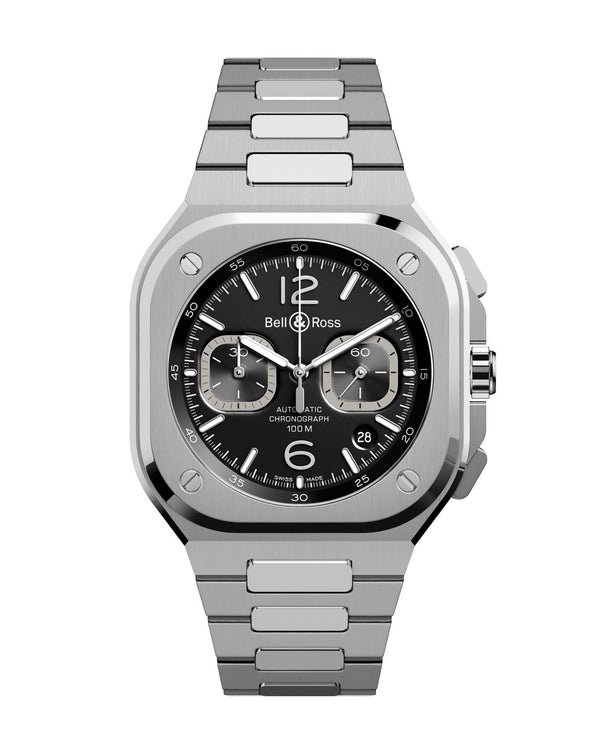 cortina Bell & Ross BR 05 Chrono Black Steel 42mm Steel Case Black Dial