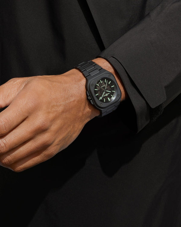 Cortina Bell & Ross BR 05 SKELETON BLACK LUM CERAMIC 41mm Black Ceramic Case Skeletonised Dial Ceramic Bracelet