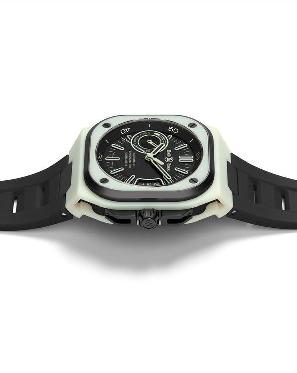 Cortina Bell & Ross BR-X5 GREEN LUM 41mm Multi-component Case Matt Black Dial Black Rubber Strap
