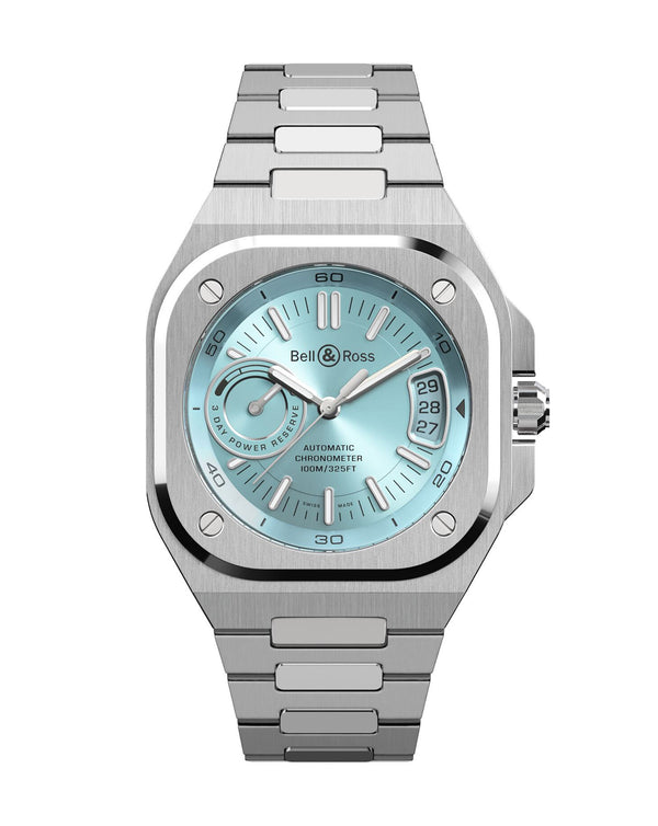 cortina Bell & Ross BR-X5 Ice Blue Steel 41mm Steel Case Ice Blue Dial Steel Bracelet