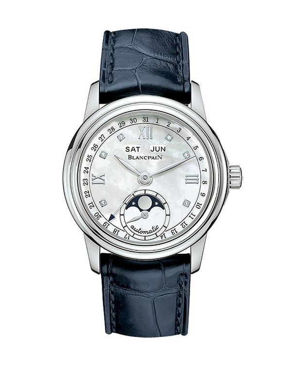 cortina Blancpain Ladybird Quantième Complet 33mm Steel White Dial