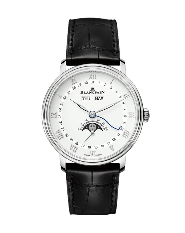 cortina Blancpain Villeret Quantième Complet 38mm Steel White Dial